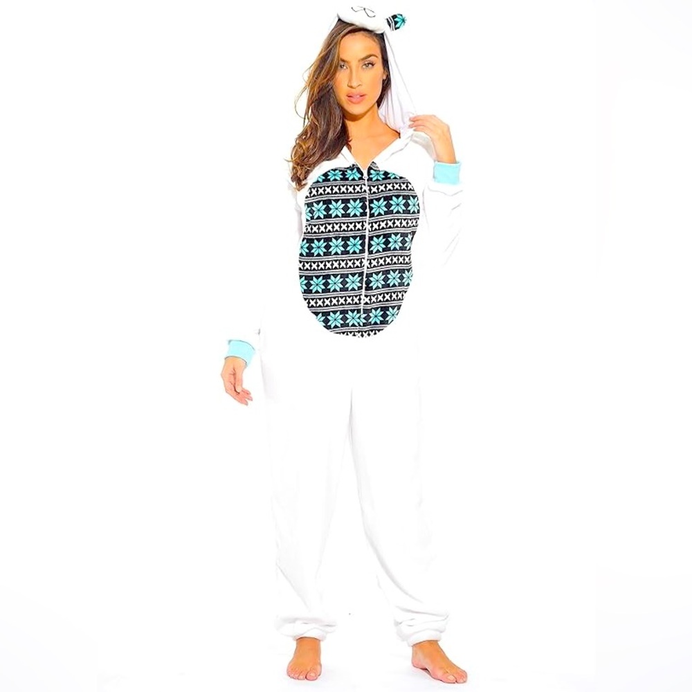 Just Love Velour Adult Ultra Soft Hooded Zippered Onesie Pajamas XXL